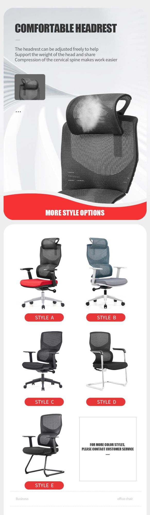 Best Selling Adjustable Modern Furniture Home Office Revolving Ergonomic Swivel Chair