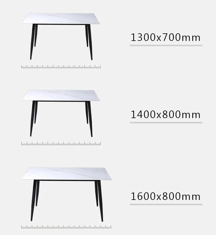 White Stainless Steel Furniture Dining Table Rock Plate Top