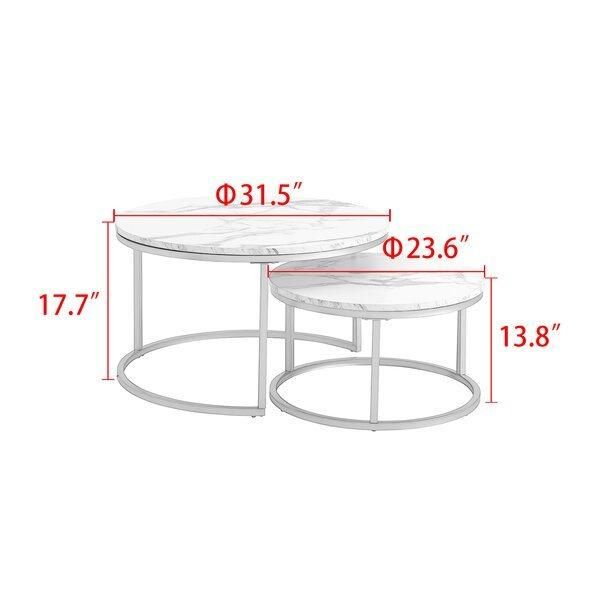 Modern Black Pianting Round MDF Coffee Table Side Table