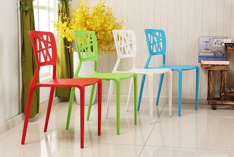 Modern Cheap Stackable Colorful Italian Design PP Plastic Dining Chairs Without Arms