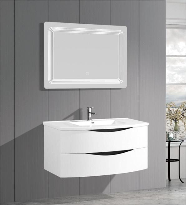 Factory Directly Sell Modern White PVC Bathroom Cabinet with Washing Basin