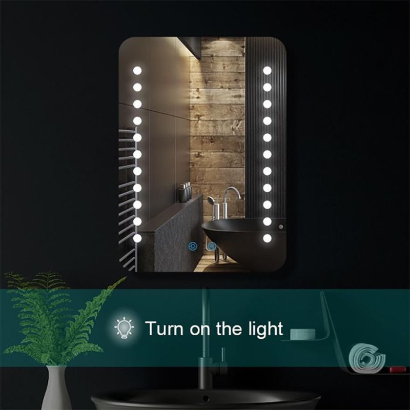 Espejos Smart Large Bathroom Wall Mount Lighted Mirror Custom Rectangle LED Mirror Factory