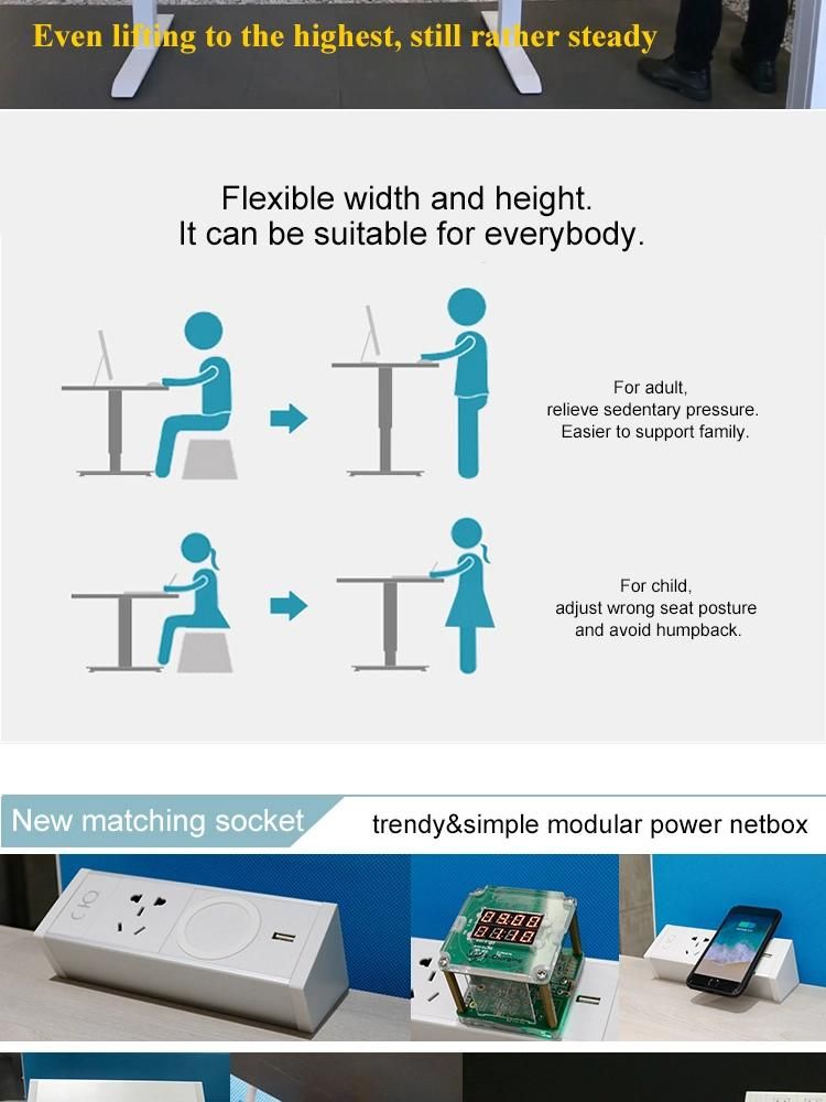 Modern Appearance Electric Lift Ergonomic Smart Sit Standing up Height Adjustable Office Desk