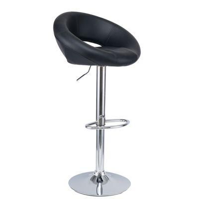 Modern Cheap Black Chrome Frame Plastic Seat Counter Height Bar Stools High Chair with Adjustable and Rotation Ergonomic Design