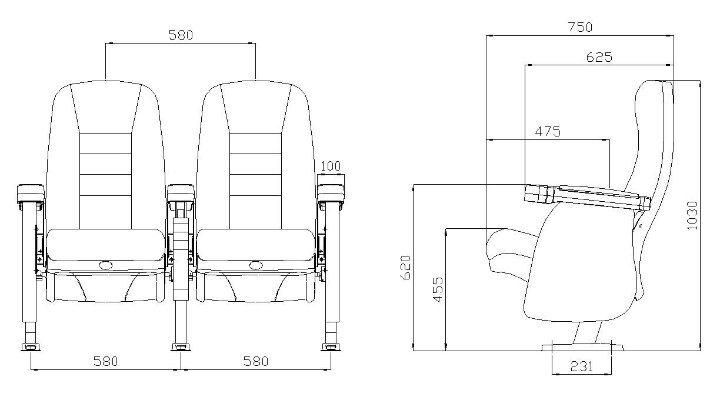 2D/3D Home Cinema VIP Economic Movie Theater Auditorium Cinema Recliner