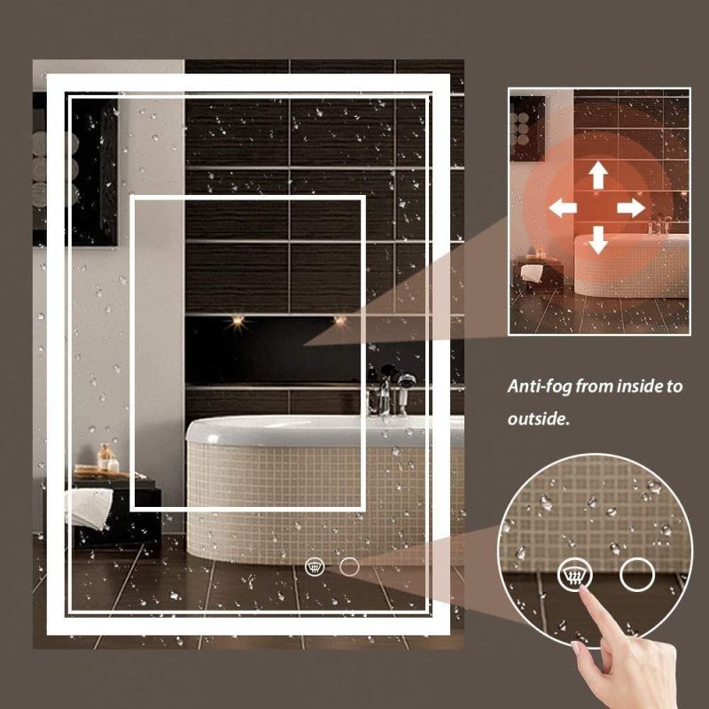 Home Decoration Rectangle Frameless LED Bathroom Illuminated Backlit Mirror