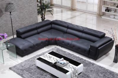 L Shape Modern European Style Chesterfield Leather Living Room Hotel Home Furniture Corner Wooden Sofa