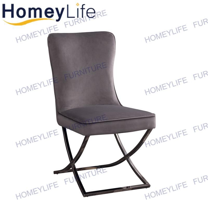 Leisure Design Modern Dining Chair Fabric Cushion Chair