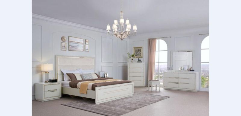 Modern Simple Home Room Furniture Leather/Fabric Customized Bedroom Set