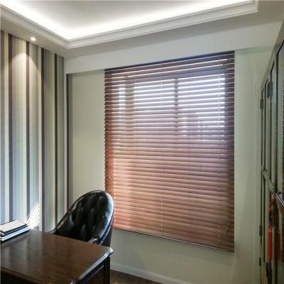 Motorized Classic Wooden Venetian Blinds with Tape Ladder