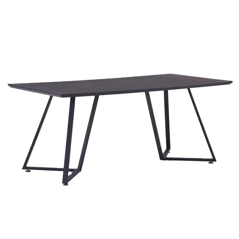 New Design Square Shape Strong Bearing Black Legs MDF Dining Restaurant Table for 8