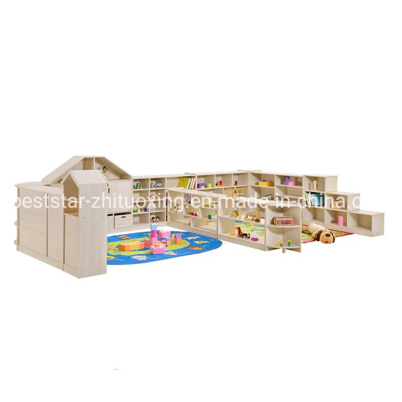 Playroom and Read Room Combination Cabinet, Wooden Multi-Function Cabinet, Kids Room Cabinet, Children Toy Storage Cabinet, Kindergarten and Preschool Cabinet