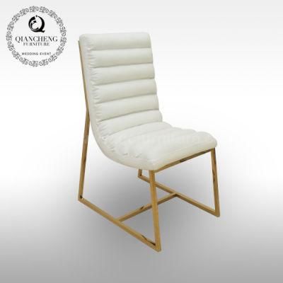 Nordic Leisure Cafe Chair Modern Furniture Comfortable Dining Chair with Golden Metal Leg