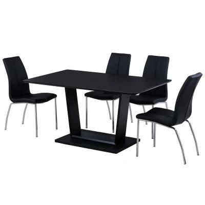 Hot Selling Nordic Cheap Price Dining Room MDF Top Morden Dining Table Set with 4 Chairs