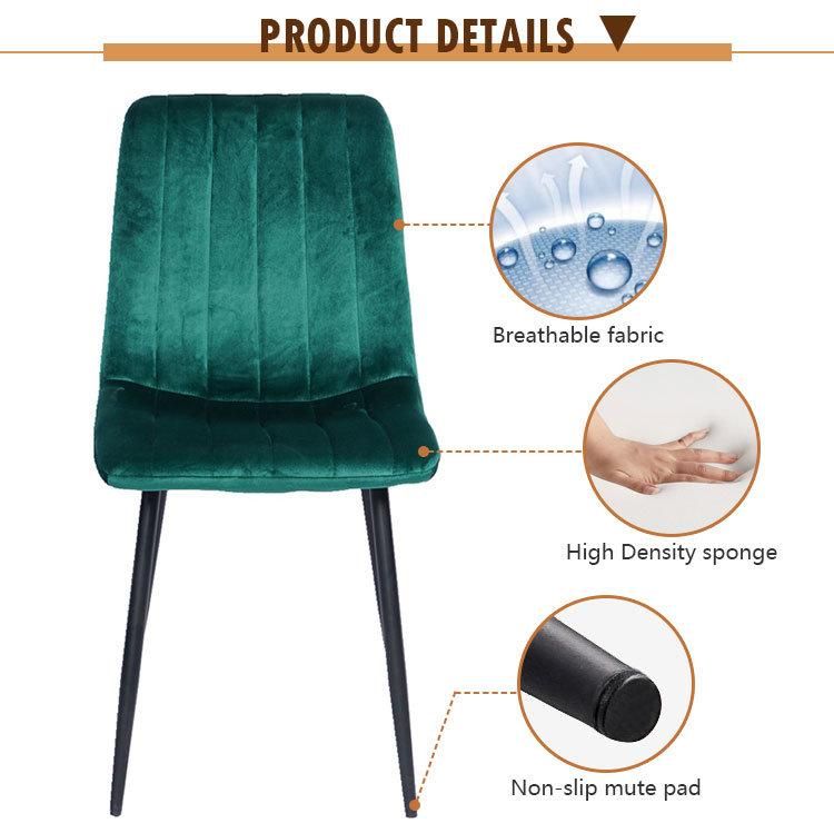 Luxury Nordic Design Modern Chair with Seat Colorful Velvet Furniture Chairs