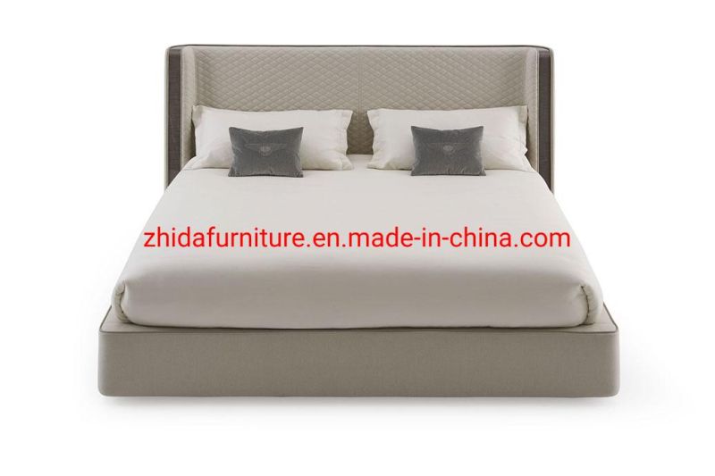 Factory Wholesale Modern Luxury Hotel Apartment Villa Home Furniture Bedroom King Size Soft Fabric Bed