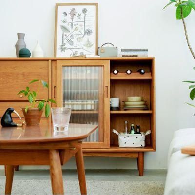 Nordic Modern Minimalist Solid Wood Pantry Cabinet 0281