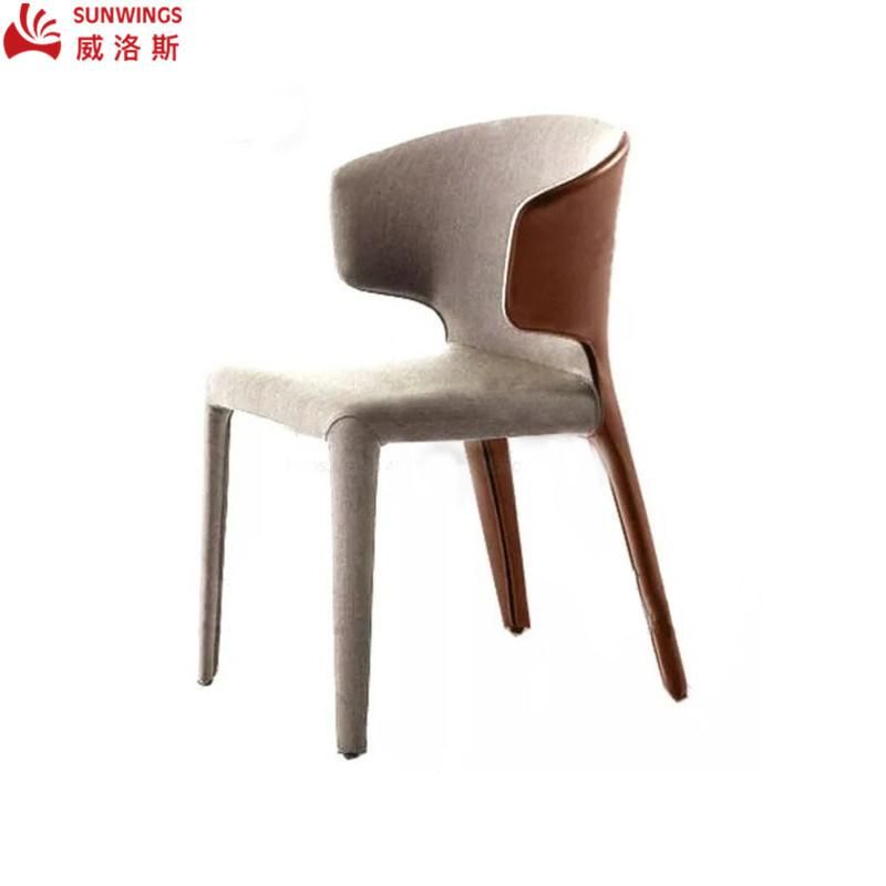 Nordic Design Solid Wood Fabric All - Covered Dining Chair for Living Room