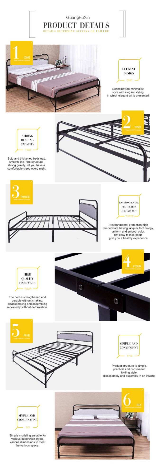 Twin Frame Modern Double Elegant Bed Frame