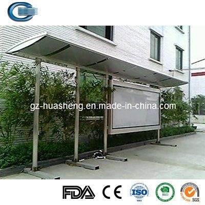 Huasheng China Bus Stop Glass Shelter Manufacturers 43 Inch Floor Stand Digital Signage Kiosk/Totem Modern Bus Shelter