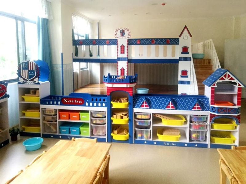 Kindergarten and Preschool Cabinet, Playroom Combination Cabinet, Multi-Function Wooden Cabinet, Kids Room Cabinet, Children Toy Storage Cabinet