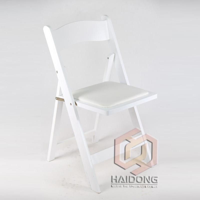 Modern Wedding Outdoor Natural Wood Folding Wimbledon Dining Padded Chair