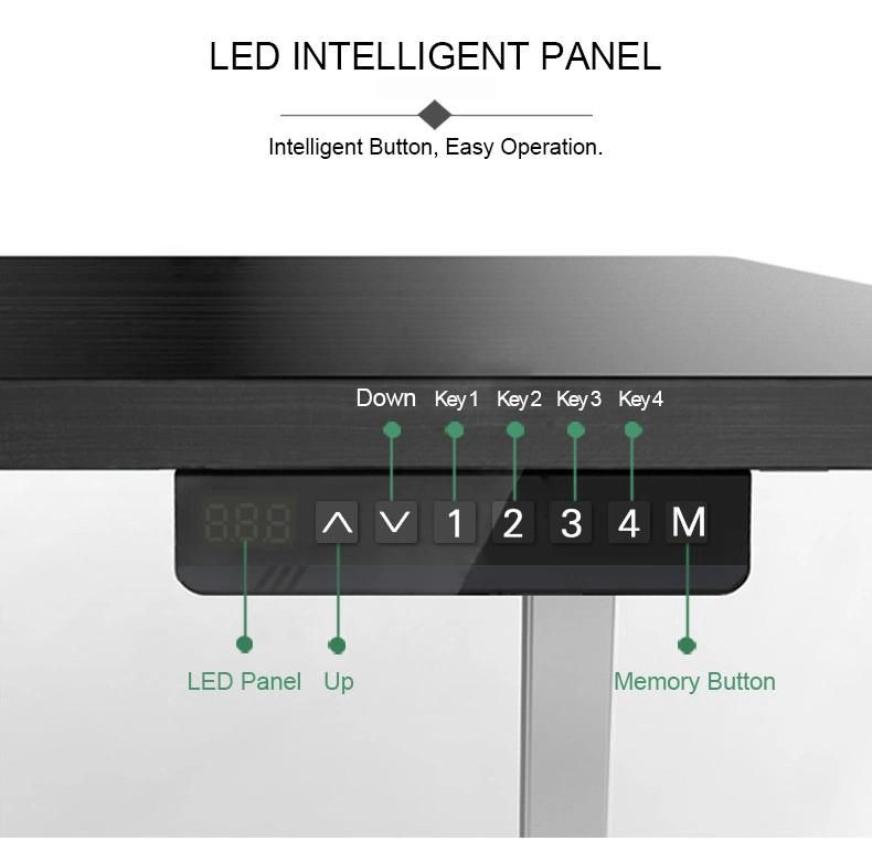 D-4200 3 Stage Dual Motor Smart Standing Desk with Adjustable Height