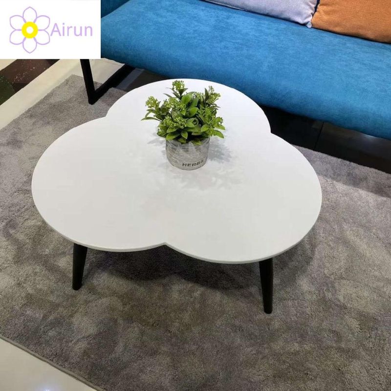 Modern Furniture Set Round Metal Combined MDF Wood Side End Coffee Table