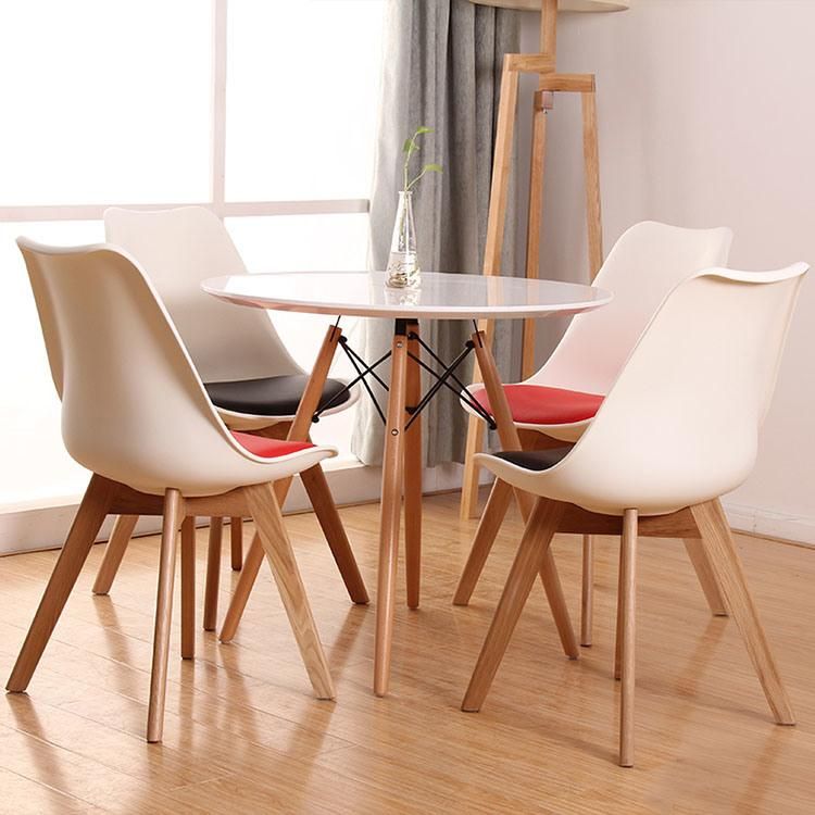 New Design Nice Price Restaurant Wooden Legs Plastic Dining Chair