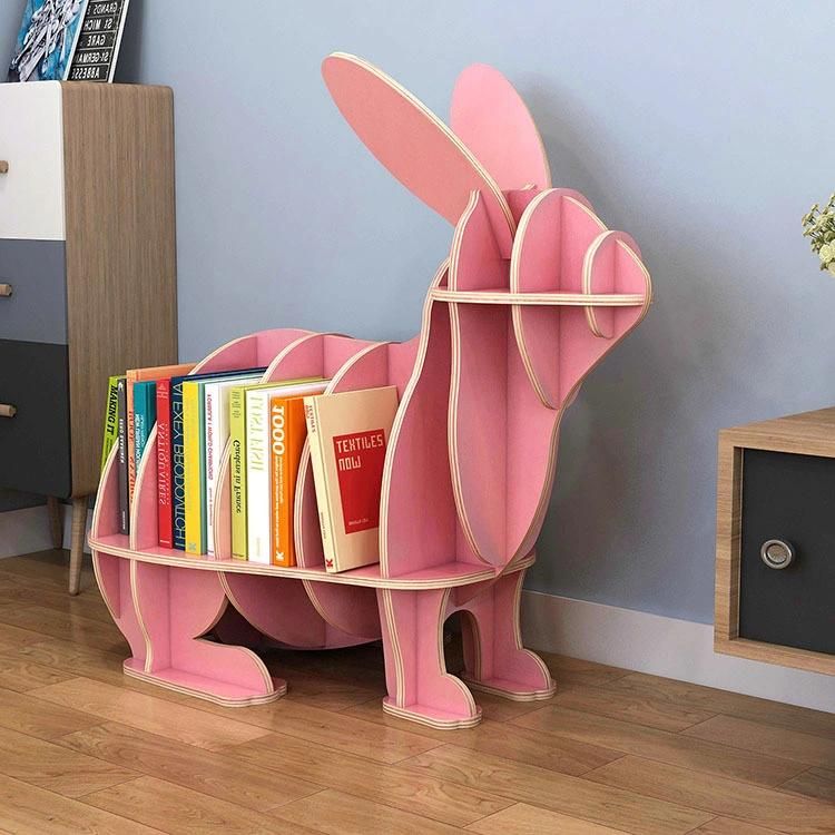 Living Room Home Furniture Back Open Type Modern Corner Portable Fine MDF Wood Design Bookcase Book Shelf Bookshelf by Plywood