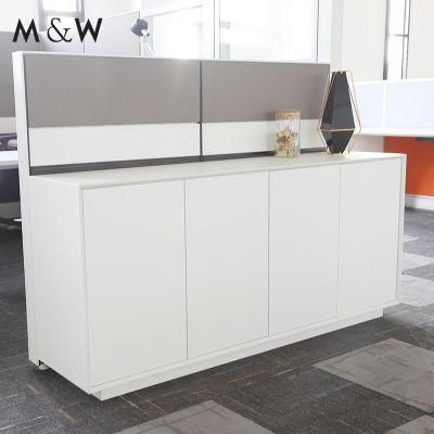 Steel Mobile No Handle Design Pedestal Modern Office Filing Cabinet Wood Storage Cabinet