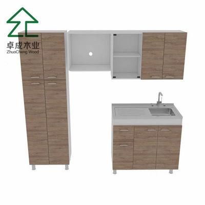 Oak Color Plywood Kitchen Cabinet with Hinge