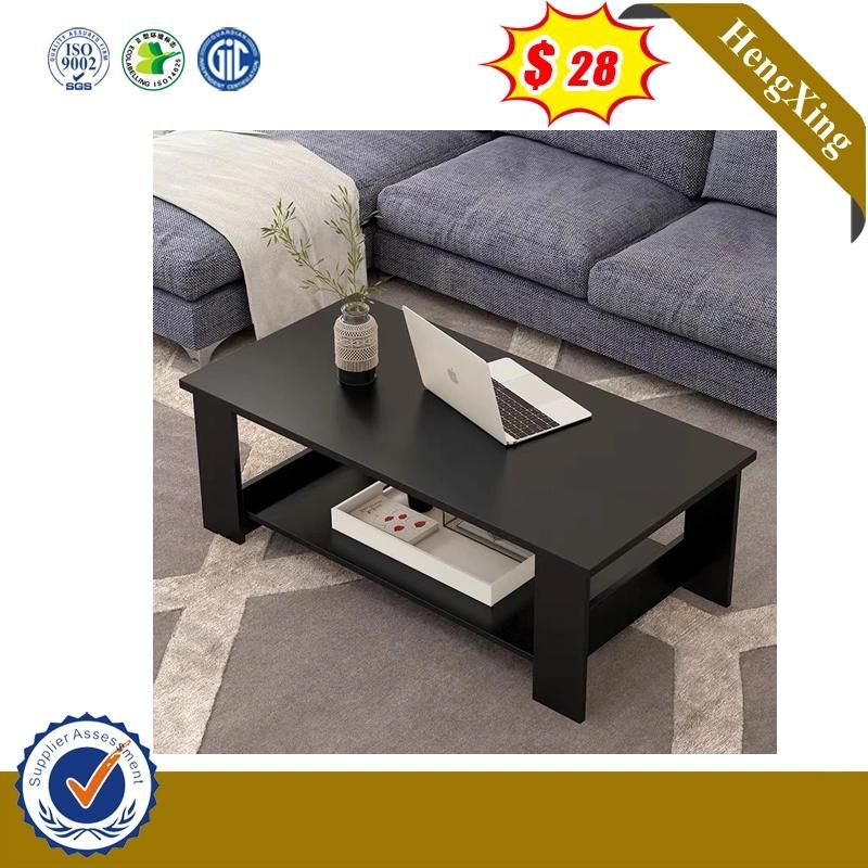 Black Curved Corner Solid Wood Living Room Furniture (UL-MFC069)