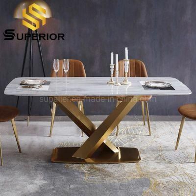 American Style Contemporary Marble Dining Table of 4 Chairs