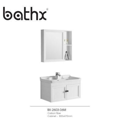 New Modern Design White Wall-Hung Bathroom Furniture Aluminum Bathroom Vanity Cabinet