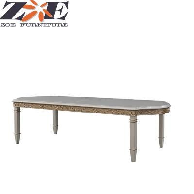 Modern Dining Room Table with Solid Wood Leg and MDF Top
