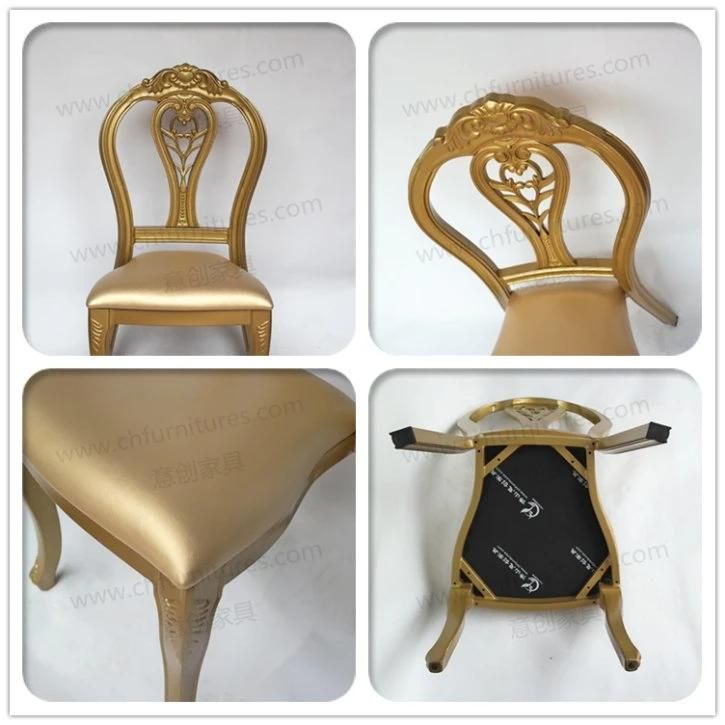 2018 New Design Aluminum Stacking Gold Dining Chair for Hotel and Banquet Yc-E150