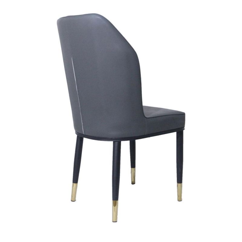 Modern Leather Dining Chair for Restaurant and Hotel Metal Legs Living Room Furniture Coffee Shop Chair