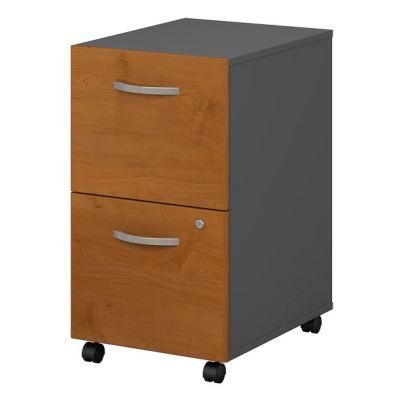Mobile Modern Wood File Cabinet with Keys with 2 Drawer for Modern Home Wooden Furniture