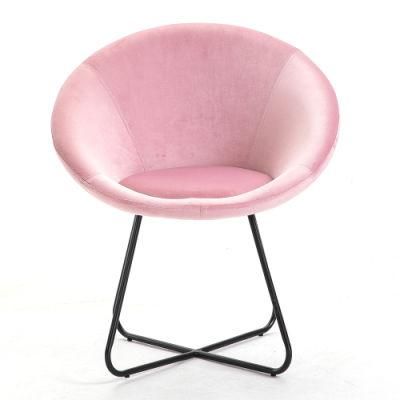 Luxury Modern Style Furniture Living Room Armchair Pink Fabric Accent Chair Leisure Chair
