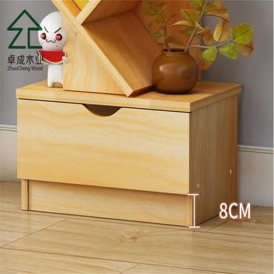 Beech Color Tree Style Bookshelf with Drawers