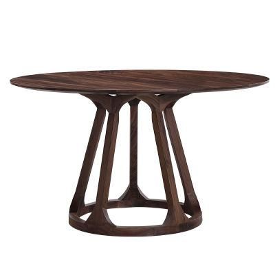 Top Quality Round Wood Kitchen Dining Table Set for 4 Person