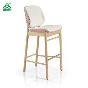 Top Grand Elegant Wooden Hotel Bar Chairs with Fabric Seat and High Back, Club Furniture for Sale