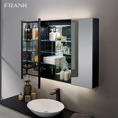 3 Doors LED Light with Smart Touch Bathroom Mirror Cabinet