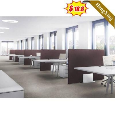 Factory Wholesale Dark Brown Color Office Furniture Square Plastic Mobile Folding Partition with Office Table