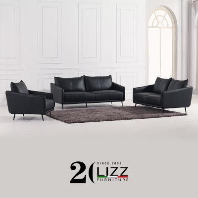 Italy Hot Sale Modern Home Leisure Living Room Genuine Leather Sofa Set Furniture