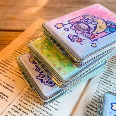 Custom Print Logo Cute Acrylic Pocket Mirror Rectangle Mini Make up Hand Mirror for Makeup Small Vanity Mirror