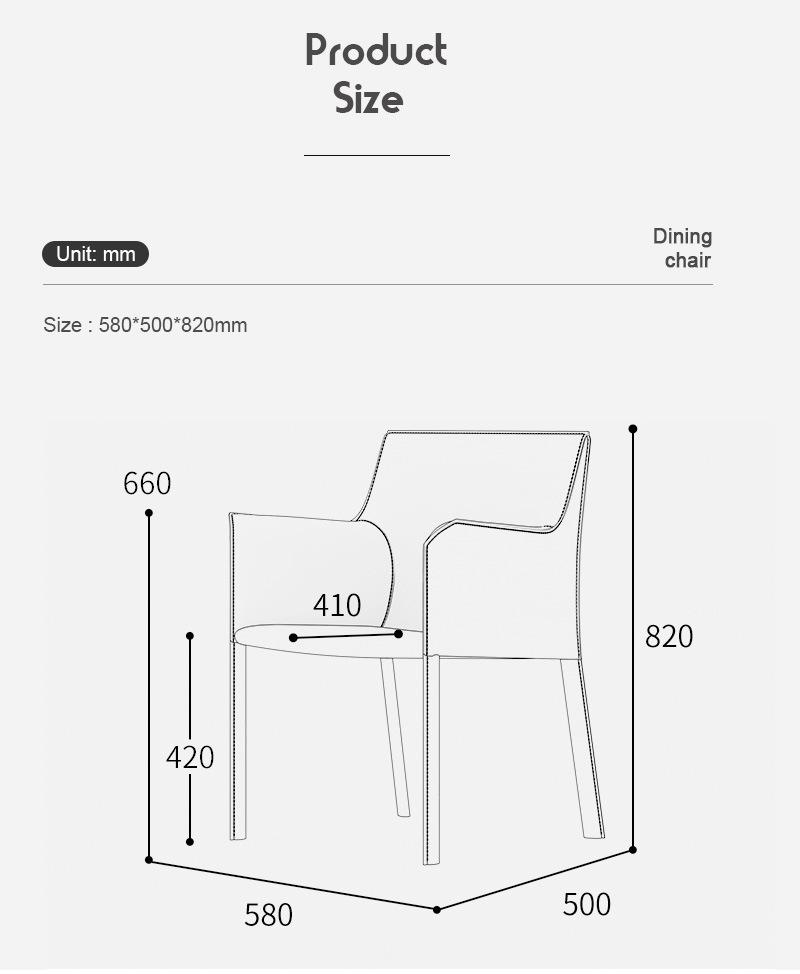 Modern Leisure Dining Furniture Arm Reception for Kitchen Table