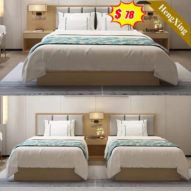 Large Bedroom Suite Hotel Headboard Bed Base TV Stand Hotel Furniture Bedroom Triple Bed