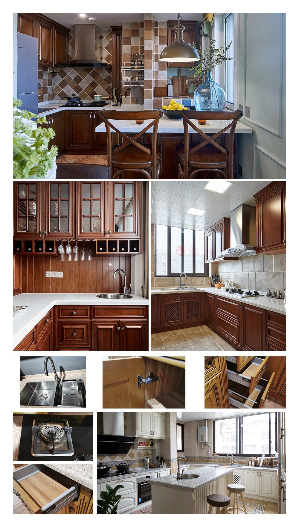 Normal Kitchen Furniture Customized Solid Wood Kitchen Cabinet with Factory Price